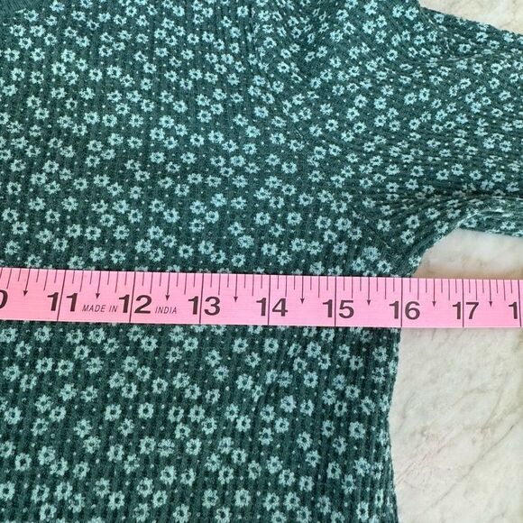 American Eagle Floral Long-Sleeve Mini Dress Green/Teal size S cotton - Picture 7 of 8